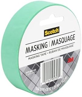 Scotch Expressions Masking Tape, .94 in x 20 yd, 6 Rolls, Mint Green