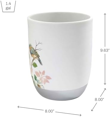 Avanti Linens - Waste Basket, Decorative Trash Can, Nature Design Bathroom Decor (Love Nest Collection)