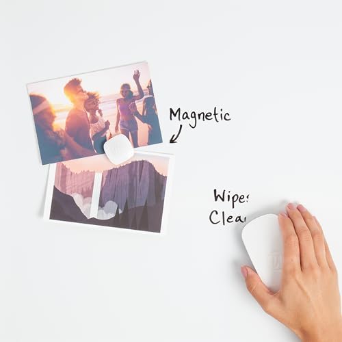 U Brands Magnetic Dry Erase Board White Board, 16" x 20", Black and Grey Frame, Includes Marker and Magnet