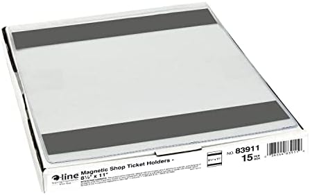 C-Line 83911 Magnetic Shop Ticket Holder, Super Heavy, 15", 8 1/2 x 11 (Box of 15)