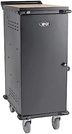 Tripp Lite 21-Port AC Mobile Charging Cart Storage Station for Chromebooks, iPads, Laptops, Tablets, Black (CSC21AC)