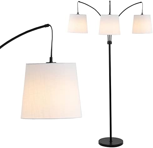 JONATHAN Y Sylva 3-Light Mid-Century Modern Arc Floor Lamp 72.5", Black