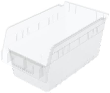 Akro-Mils 30090 Plastic Nesting ShelfMax Storage Bin Box, (12-Inch x 6-Inch x 6-Inch), Clear, (10-Pack)