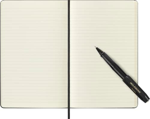 Moleskine Classic Notebook and Kaweco Roller Pen Bundle, Large, Ruled, Black, Hard Cover (5 x 8.25)