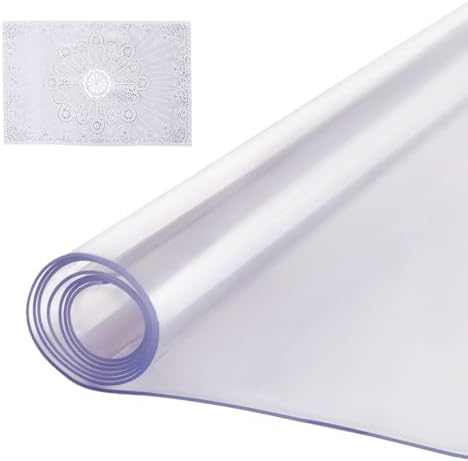 VEVOR Plastic Table Cover, 40 x 60 Inch 2.0 mm Thick Clear PVC Table Protector, Rectangle Desk Mat, Waterproof & Easy Cleaning Tablecloth, for Office, Dresser, Dining Room, Night Stand