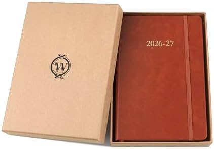 Wykeham's Executive 2026-27 Daily Journal Planner – Customization Available – Mid-Year Academic Diary – July 2026 to June 2027 (Brown, 8.5"×5.5")
