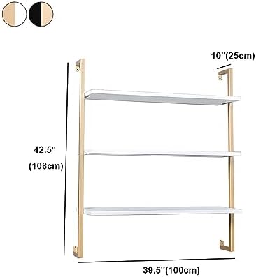 Contemporary Wall Unit Bookcase Metal Frame Pine Wood Shelf Bookshelf Wall-Mounted Bookshelf Wrought Iron Bag Rack Multi-Layer Clothing Store Decoration Black Wood 39.4" L x 9.8" W x 42.5" H