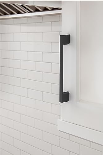 Amerock 10BX37132MB | Matte Black Cabinet Pull | 5-1/16 inch (128mm) Center-to-Center | 30 Pack | Cityscape | Furniture Hardware