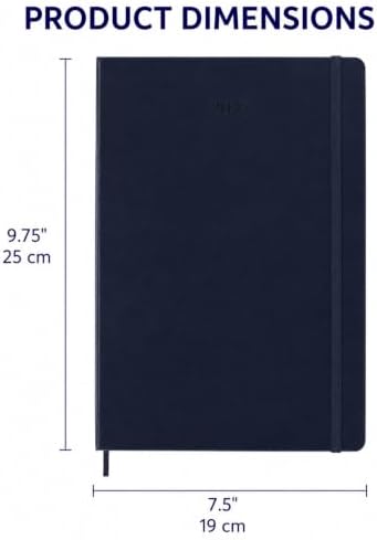 Moleskine 2027 12-Month Weekly Planner, XL, Sapphire Blue, Softcover