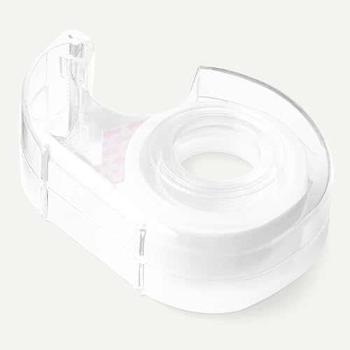 Amazon Basics Matte Finish Invisible Tape with Dispenser, 3/4" x 300" (8.33 Yards), Translucent, 3-Pack