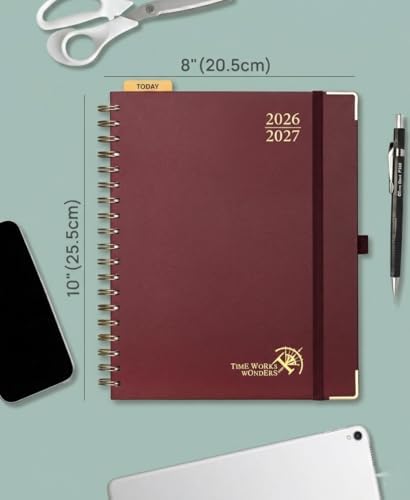POPRUN 2026-2027 Weekly Planner 10" x 8"Weekly and Monthly Planner Calendar