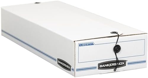 Bankers Box 12-Pack String & Button Check Box, 4-1/4 x 6" x 23-1/4"