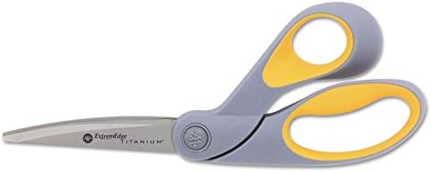 Westcott ExtremEdge Adjustable Tension Titanium Bonded Scissors, 9" Bent, Gray