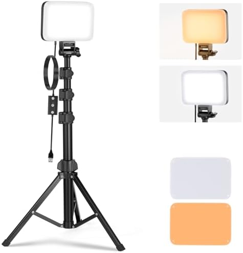 NEEWER Basics LED Video Light Panel Lighting Kit, Bi Color Dimmable Portable Studio Lights with Tripod Stand & Filters, 3200K~5600K CRI 95 750lux for Photography Video Recording Live Streaming, BP66
