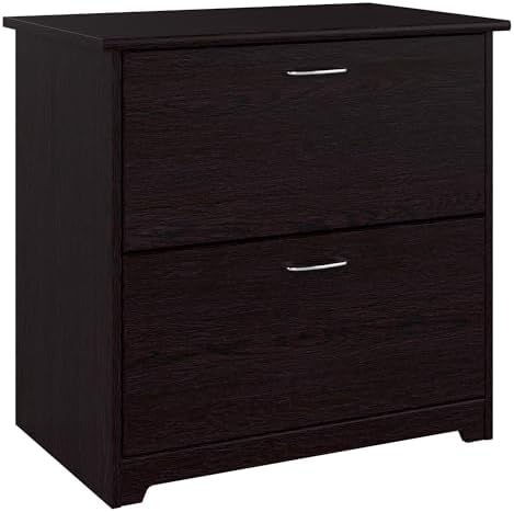 Bush Furniture Lateral File Cabinet - Cabot Collection 2 Drawer File Cabinet with Chrome Hardware | Elegant Filing Cabinet for Home Office, Letters, Legal and A4 Files | Espresso Oak