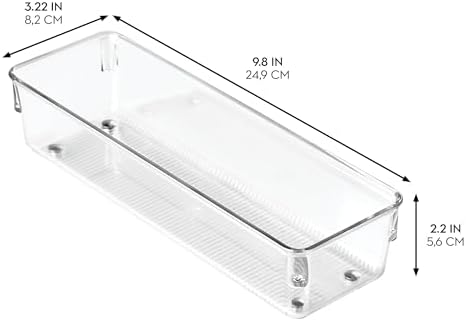 iDesign Plastic Drawer Organizer, Set of 2, 4" x 16" x 3"