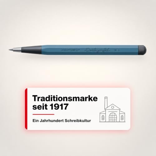 LEUCHTTURM1917 - Drehgriffel Mechanical Pencil - Refillable Writing Stylus with 0.7 mm HB Graphite Lead (Stone Blue)