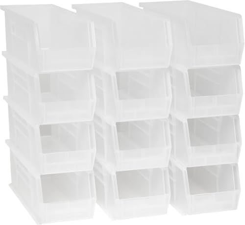 Akro-Mils 30234 AkroBins Plastic Storage Bins, 15"x5"x5", Clear, 12-Pack