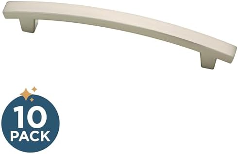 Franklin Brass (10-Pack) – Brushed Nickel Cabinet Handles, 5-1/16 Inch Hole Center, Pulls for Drawers, Kitchen Cabinet Door, Dressers | Pierce
