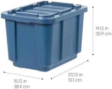 IRIS USA 4-Pack 12 Gal Heavy Duty Storage Tote Bins with Lids, Navy