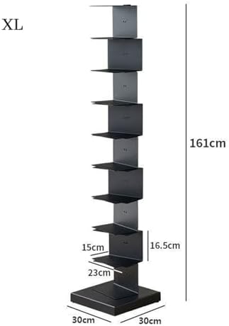 Invisible Floating Bookshelf With Metal Spine Wall Mounted Storage For Books And Decor, Space-Saving Display Unit For Home And Office Use(Black,X-Large)