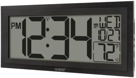 La Crosse Technology 515-1419-INT 15" LCD Textured Atomic Clock