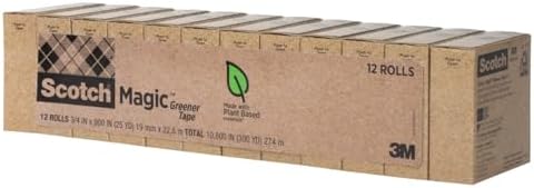 Scotch Magic Greener Tape, 0.75 in .x 900 in., 12 Rolls