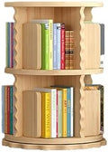 GAMAK Rotating Bookshelf Kids Bookshelf with Storage Small Bookshelf 360 Display 2-4 Tier Floor Standing Bookcase Used in Bedrooms Study Room (Size : Lace Edge, Color : Two)