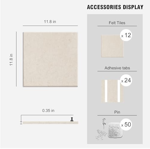 48"x36" Felt Corkboard Bulletin Board,TSJ OFFICE,12 Pack for Wall,Oatmeal