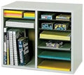 Safco Literature Organizer, 12 Compartments, Office and Classroom Mailbox with Adjustable Shelves, Wood Paper and Mail Sorter, Gray