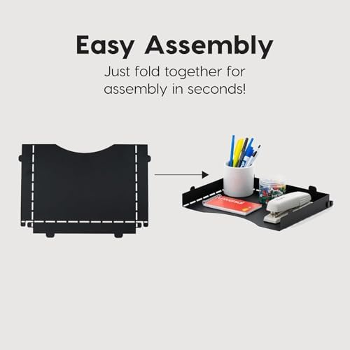 IRIS USA 4-Pack Stackable Metal Letter Tray Organizer, Black | Organize classroom papers, assignments and teaching materials with stackable trays for teachers, schools and educators