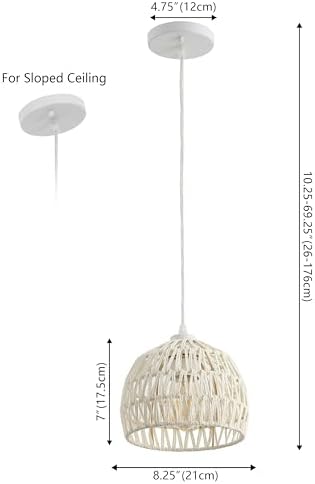 JONATHAN Y Campana 1-Light Pendant Dome Ceiling Lamp, 8.25", Cream
