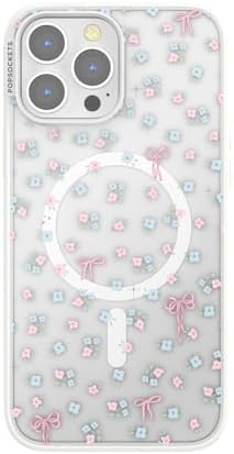 PopSockets iPhone 13 Pro Max Phone Case with MagSafe, Wireless Charging Compatible, Bow - Bows & Blooms