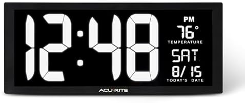 AcuRite Large White LED Digital Clock Inch, 14.5-Inch / White