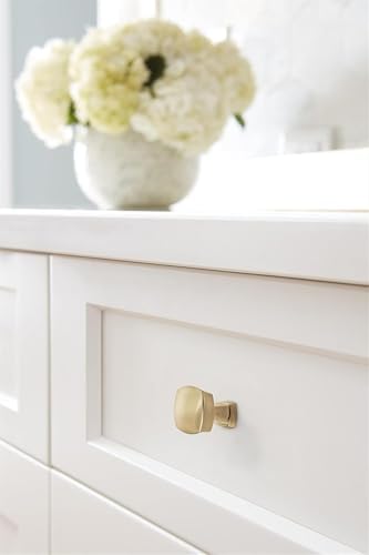 Amerock 10 Pack 1-1/4" Square Stature Golden Champagne Cabinet Knob