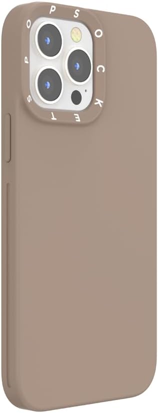 PopSockets iPhone 13 Pro Max Phone Case w/MagSafe- Latte | Magnetic, Wireless Charging, Camera & Drop Protection, Brown, Plain, Cream, Beige, Summer Spring