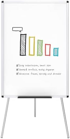 VIZ-PRO Whiteboard Easel, 36 x 24 Inches, Portable Tripod Dry Erase Board