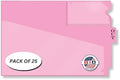 Doctor Stuff - Center Tab Vinyl Outguides, Diagonal Cut Front Pocket, Top Charge Out Slip Pocket, Plastic File Folder, Letter Size 9" x 13-1/4", Pink, 25/Box