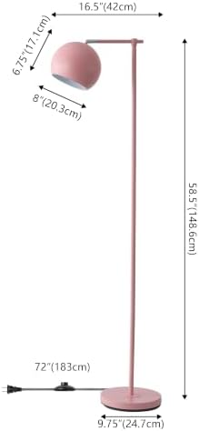 JONATHAN Y Eva 58.5" Pink Metal Floor Lamp with Adjustable Globe Shade