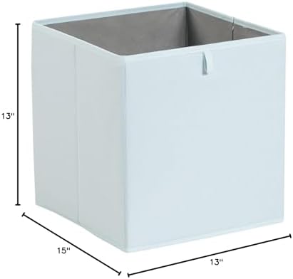 Amazon Basics Collapsible Cube Organizer Bins, Closet Storage Baskets for Shelves with Secure Pull Handle, Foldable Space-Saving, Jade Green, 13x15x13", 6-Pack