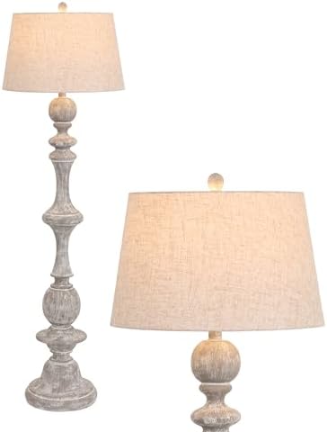 JONATHAN Y Taylor Candlestick Floor Lamp 67", Gray Wash