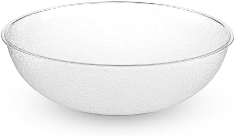Carlisle FoodService Products 721507 Round Pebbled Salad Serving Bowl, 11 Quart, Clear