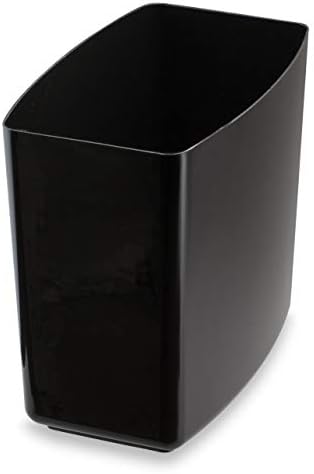 Officemate 2200 Series Executive Waste Basket, 20 Quart Capacity, 13.625 x 8.5 x 12.75 Inches, Black (22262)