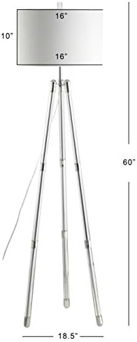 JONATHAN Y Arliss 60" Surveyor's Tripod Metal/Crystal Floor Lamp, Chrome