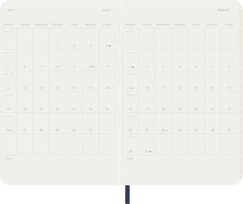 Moleskine 2027 12-Month Weekly Planner, Pocket, Sapphire Blue, Softcover