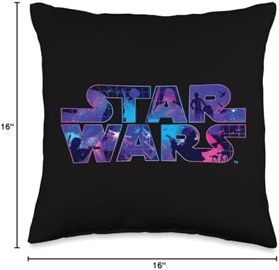 Star Wars Logo Retro 90s Galaxy Throw Pillow