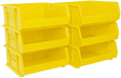 Akro-Mils 30250 AkroBins Plastic Storage Bins, 15"x16"x7", Yellow, 6-Pack