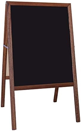 Crestline Products Marquee Easel (2 Black Chalkboards), Stained Hardwood Sidewalk Easel - 42" H x 24" W