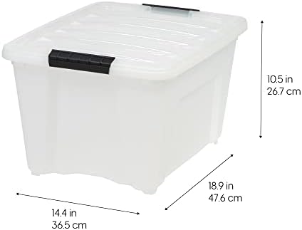 IRIS USA 6-Pack 32 Quart Storage Bins with Lids, Pearl