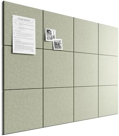 Bumusty 48"x 36" Large Felt Bulletin Board Tiles, Sage